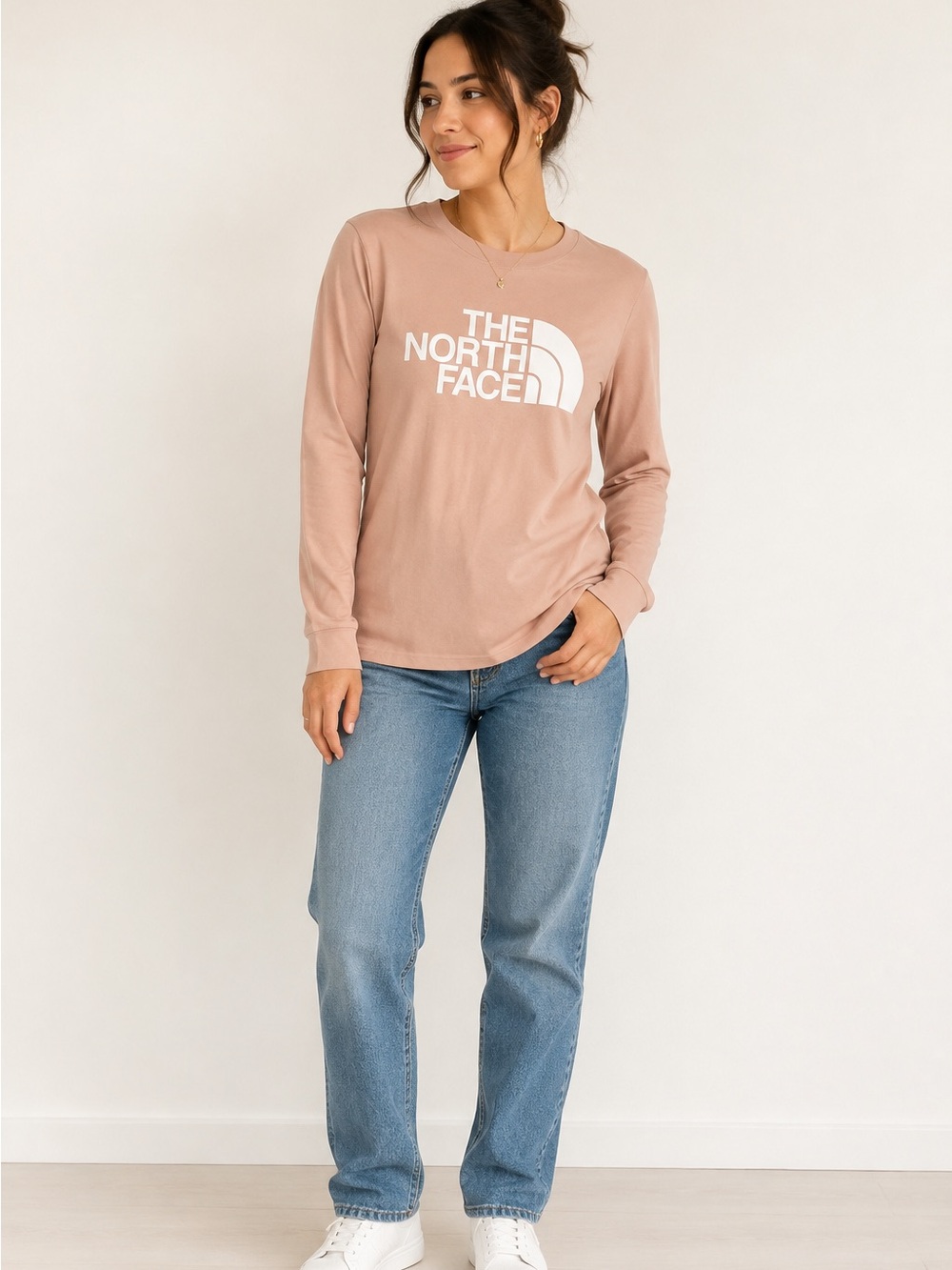 The North Face Women’s Pink Logo Long-Sleeve Shirt Size M